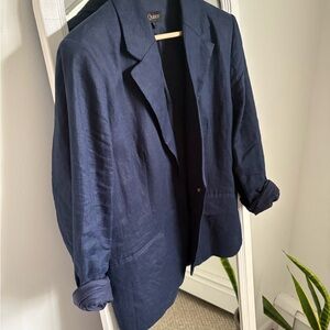 Quince Navy 100% Linen Blazer